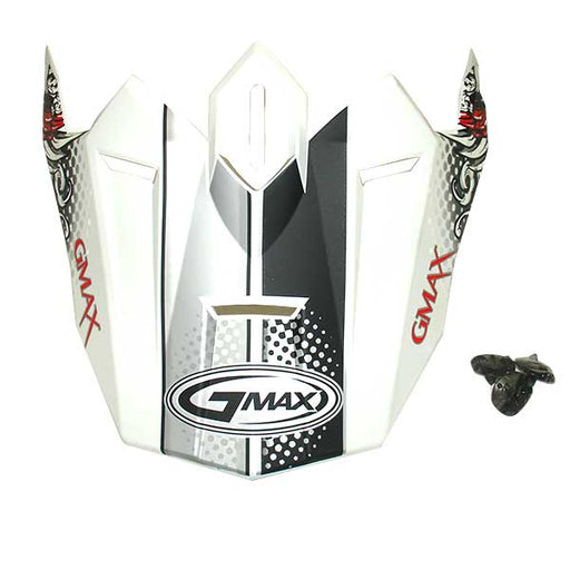 GMAX GM76 CONVICTION VISOR White/Red - Driven Powersports