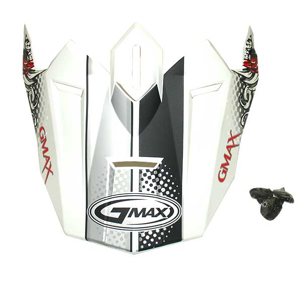 GMAX GM76 CONVICTION VISOR White/Red - Driven Powersports