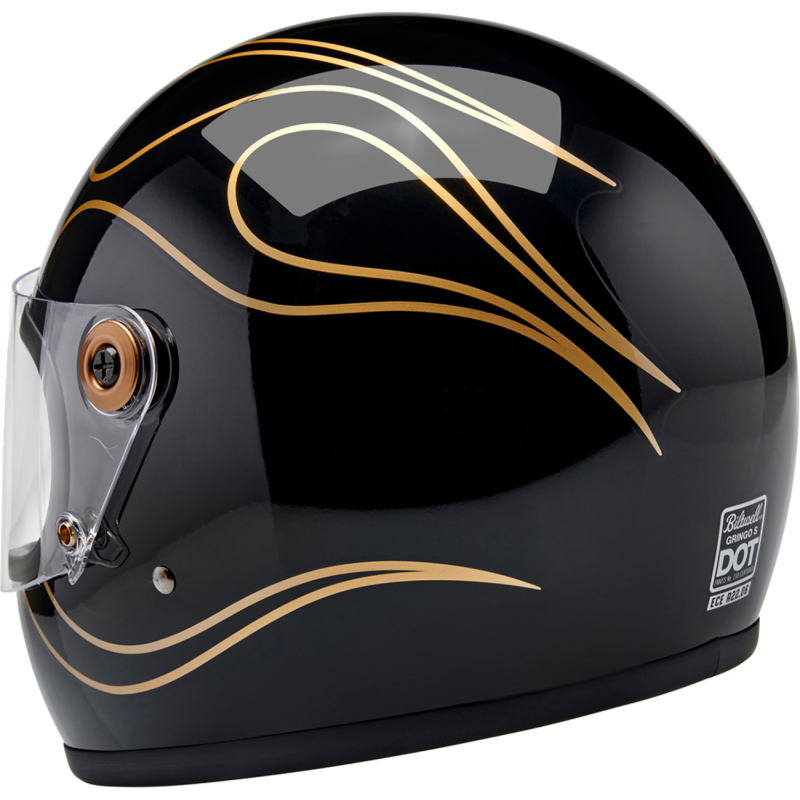 BILTWELL HELMET GRINGO S Black Flame Back - Driven Powersports