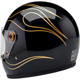 BILTWELL HELMET GRINGO S Black Flame Back - Driven Powersports