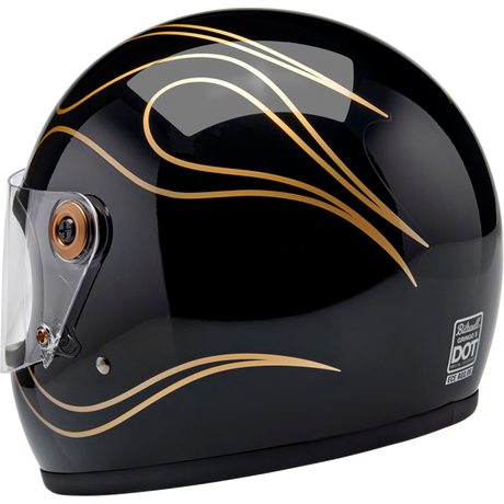 BILTWELL HELMET GRINGO S Black Flame Back - Driven Powersports