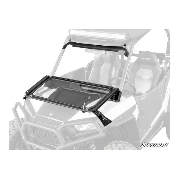 SuperATV Flip Down Glass Windshield (FDGWS-P-RZR1K-01) - Driven Powersports