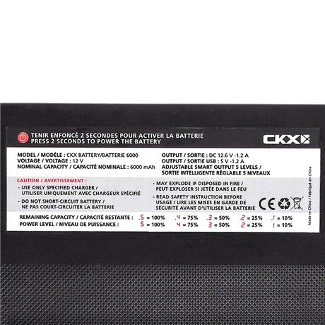 CKX Battery Pack 6000 mAh for Electric Goggles 15 V Black Kit - Driven Powersports