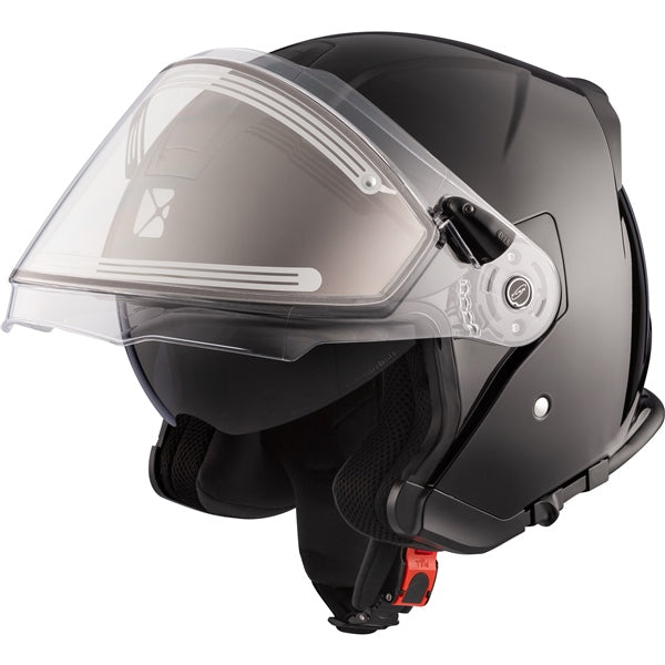 CKX Razor Open Helmet Solid Electric Black XS Electric Double Shield - Driven Powersports