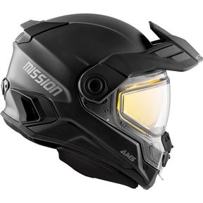 CKX Mission Free-Face Helmet Solid Electric Matte Black 2XS Photochromic Electric Double Shield - Driven Powersports