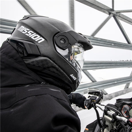 CKX Mission Free-Face Helmet - Carbon Solid Electric XL Carbon Photochromic Electric Double Shield - Driven Powersports