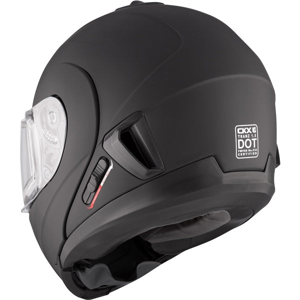 CKX Tranz 1.5 AMS Modular Helmet Solid Double Matte Black XS Double Shield - Driven Powersports
