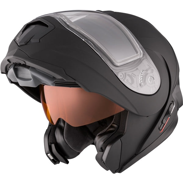CKX Tranz 1.5 AMS Modular Helmet Solid Double Matte Black XS Double Shield - Driven Powersports