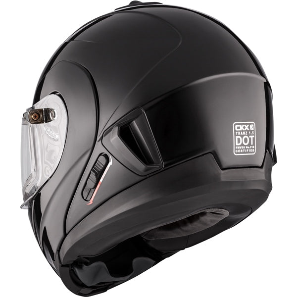 CKX Tranz 1.5 AMS Modular Helmet Solid Electric Black M Electric Double Shield - Driven Powersports