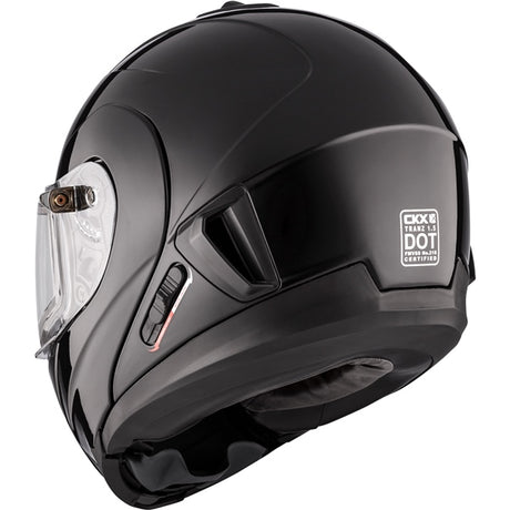 CKX Tranz 1.5 AMS Modular Helmet Solid Electric Black M Electric Double Shield - Driven Powersports