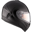 CKX Tranz 1.5 AMS Modular Helmet Solid Electric Black M Electric Double Shield - Driven Powersports
