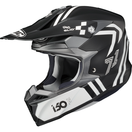 HJC i50 HEX Semi Flat Black/White Front - Driven Powersports