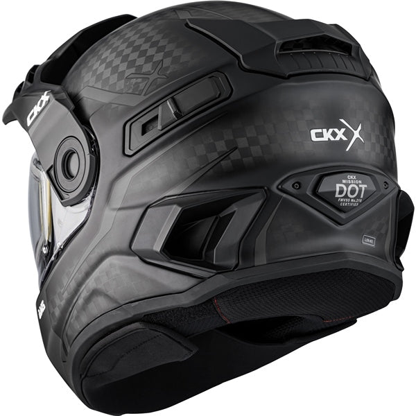 CKX Mission Free-Face Helmet - Carbon Fury Electric Carbon, Matte Gray 2XL Electric Double Shield - Driven Powersports
