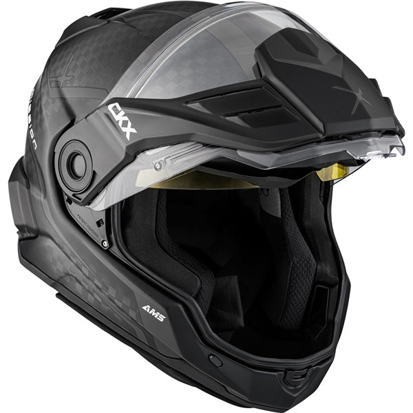 CKX Mission Free-Face Helmet - Carbon Fury Double Carbon, Matte Gray 3XL Double Shield - Driven Powersports