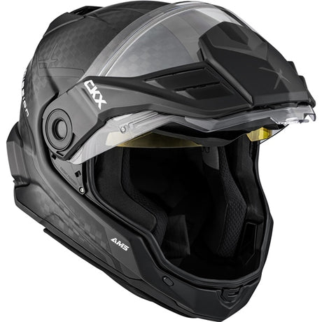 CKX Mission Free-Face Helmet - Carbon Fury Electric Carbon, Matte Gray 2XL Electric Double Shield - Driven Powersports