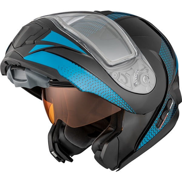 CKX Tranz 1.5 AMS Modular Helmet Cyber Electric Glossy Blue XL Electric Double Shield - Driven Powersports