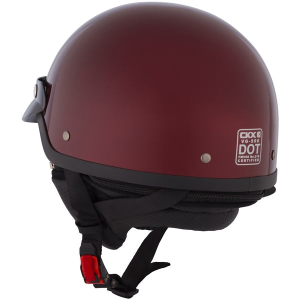 CKX VG500 Half Helmet Solid Wine red XS - Driven Powersports