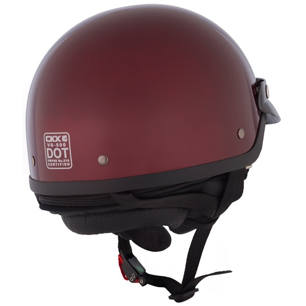 CKX VG500 Half Helmet Solid Wine red XS - Driven Powersports
