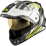 CKX Mission Free-Face Helmet Claw Electric White, Gray, Glossy Lime M Electric Double Shield - Driven Powersports