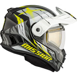 CKX Mission Free-Face Helmet Claw Double White, Gray, Glossy Lime 2XL Double Shield - Driven Powersports