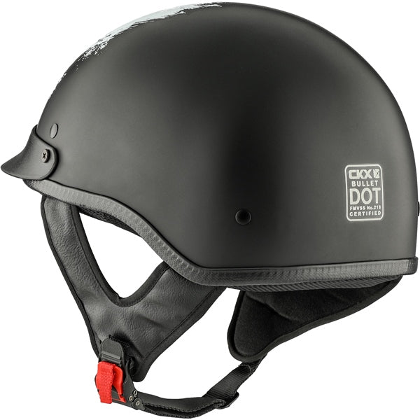 CKX Bullet Half Helmet Lull Black, White S - Driven Powersports