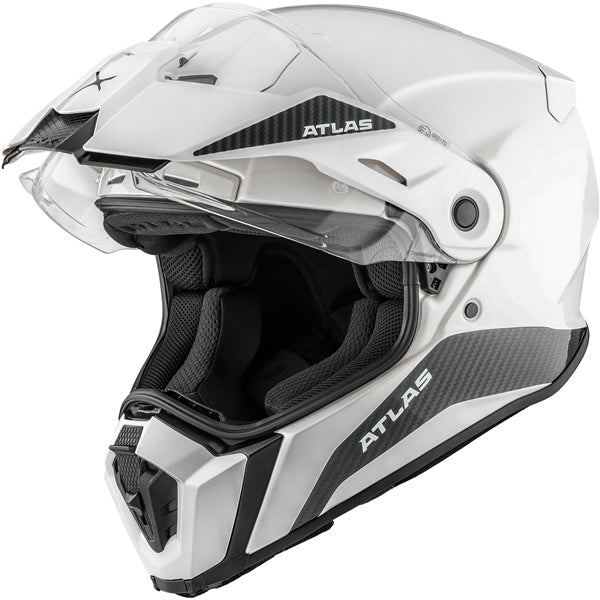CKX Peak for Atlas Helmet Solid Color Atlas Carbon White One Size Fits All - Driven Powersports