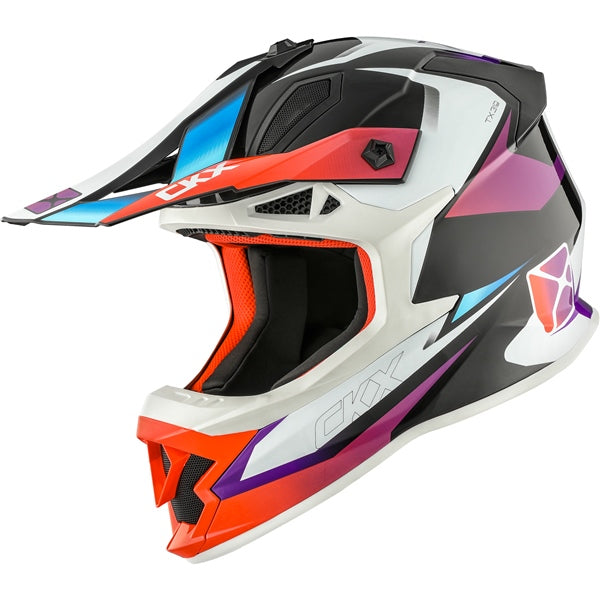 CKX TX319 Off-Road Helmet Skyway Blue, Red XL - Driven Powersports