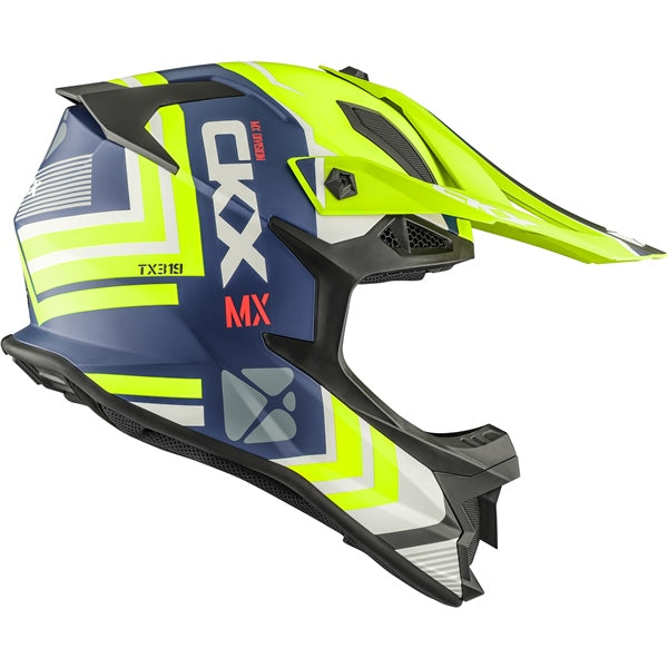 CKX TX319 Off-Road Helmet Arrow Blue, High-Visibility Yellow S - Driven Powersports