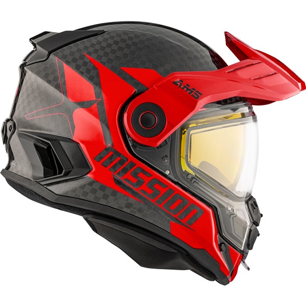 CKX Mission Free-Face Helmet - Carbon Alaska Double Red XL - Driven Powersports