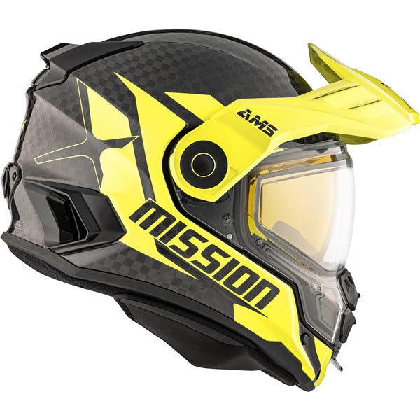 CKX Mission Free-Face Helmet - Carbon Alaska Double Lime XS - Driven Powersports