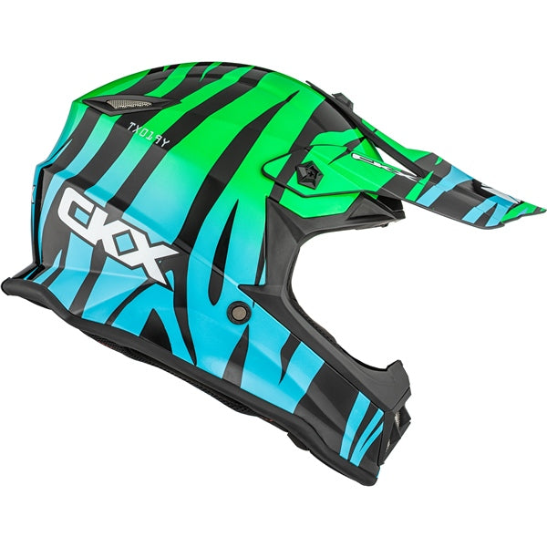 CKX TX019Y Off-Road Helmet Zoo Blue/Green M - Driven Powersports