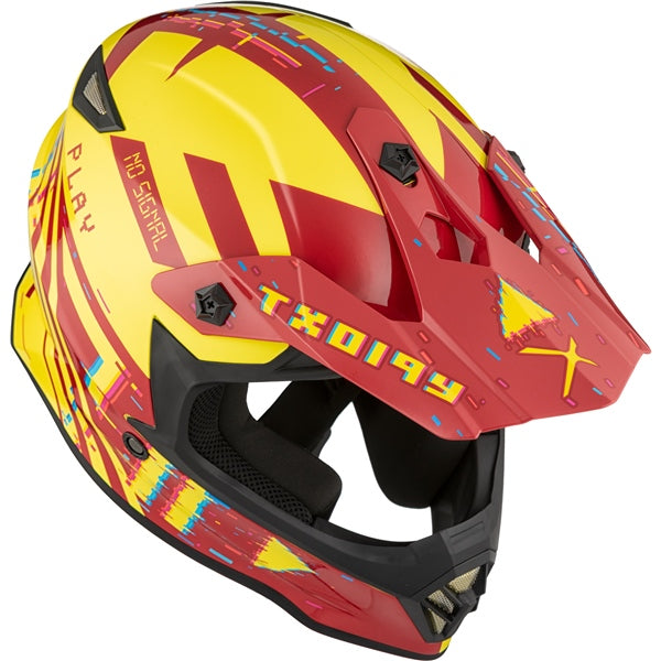 CKX TX019Y Off-Road Helmet Error Red/Yellow Matte S - Driven Powersports