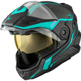 CKX Mission Free-Face Helmet - Carbon Fury Electric Turquoise 2XL - Driven Powersports