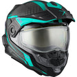 CKX Mission Free-Face Helmet - Carbon Fury Double Turquoise XS - Driven Powersports