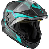CKX Mission Free-Face Helmet - Carbon Fury Electric Turquoise 2XL - Driven Powersports