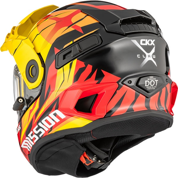CKX Mission Free-Face Helmet Claw Double Yellow/Orange/Red L - Driven Powersports