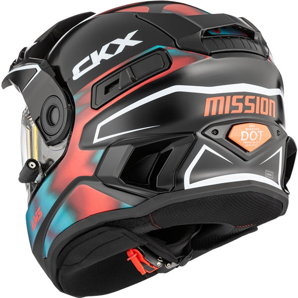 CKX Mission Free-Face Helmet Tanium Electric Orange/Teal XL - Driven Powersports
