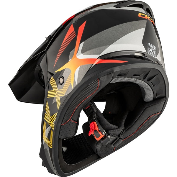 CKX TX228 Off-Road Helmet Lord Gray/Red 2XL - Driven Powersports