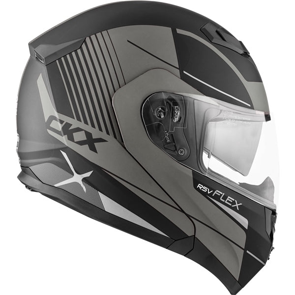 CKX Flex RSV Modular Helmet, Summer Tempo Matte Gray S Single Shield - Driven Powersports