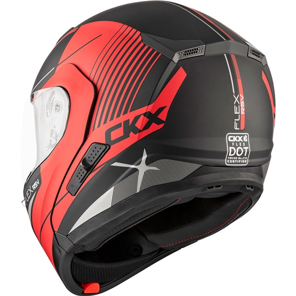 CKX Flex RSV Modular Helmet, Summer Tempo Matte Red M Single Shield - Driven Powersports