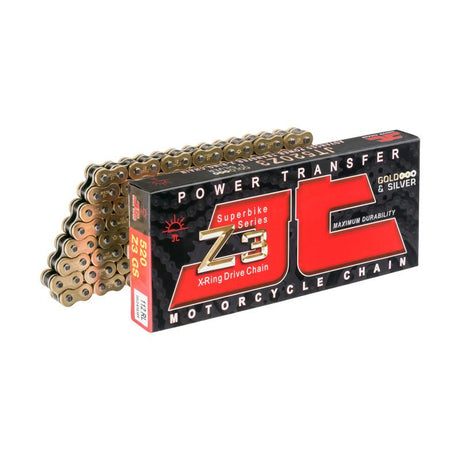 JT CHAIN 520Z3 CHAIN 120L X - RING SUPER HEAVY DUTY (GOLD/SILVER) - DRIVEN Canada's Powersports 824225609004JTC520Z3GS120RL