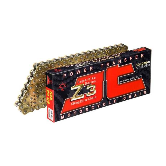 JT CHAIN 525Z3 CHAIN 120L SUPER HEAVY DUTY X - RING (GOLD/SILVER) - DRIVEN Canada's Powersports 824225609127JTC525Z3GS120RL