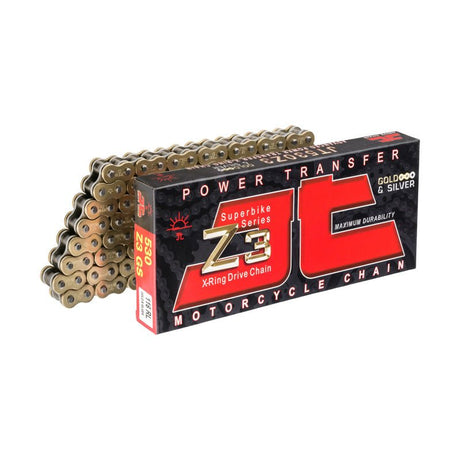 JT CHAIN 530Z3 CHAIN 124L SUPER HEAVY DUTY X - RING (GOLD/SILVER) - DRIVEN Canada's Powersports 824225609264JTC530Z3GS124RL