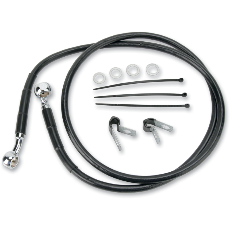 DRAG SPECIALTIES 99-07 FXST FRT BRAKE LINE KIT Black Other - Driven Powersports