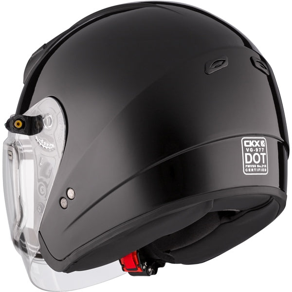 CKX VG977 Open-Face Helmet, Winter Solid Electric Black L Electric Double Shield - Driven Powersports