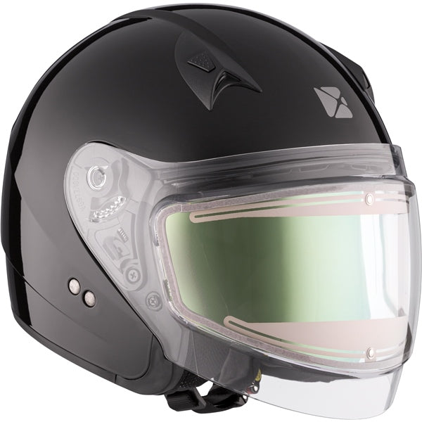CKX VG977 Open-Face Helmet, Winter Solid Electric Black L Electric Double Shield - Driven Powersports