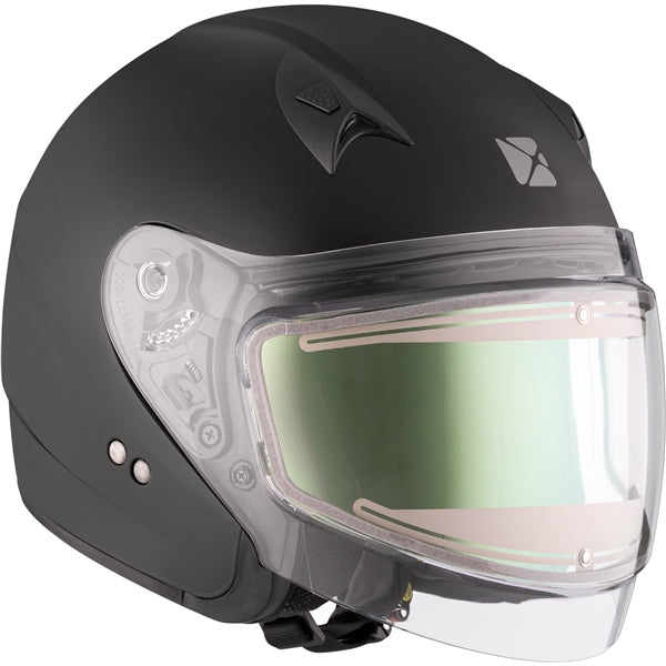 CKX VG977 Open-Face Helmet, Winter Solid Electric Matte Black XL Electric Double Shield - Driven Powersports