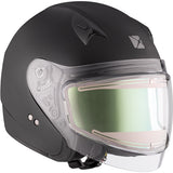 CKX VG977 Open-Face Helmet, Winter Solid Electric Matte Black XL Electric Double Shield - Driven Powersports