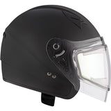 CKX VG977 Open-Face Helmet, Winter Solid Electric Matte Black XL Electric Double Shield - Driven Powersports