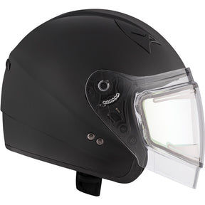 CKX VG977 Open-Face Helmet, Winter Solid Electric Matte Black XL Electric Double Shield - Driven Powersports